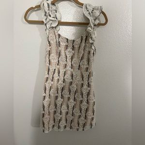 Mini dress with ruffle tank sleeves